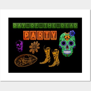 Halloween Day Of The Dead Party Posters and Art